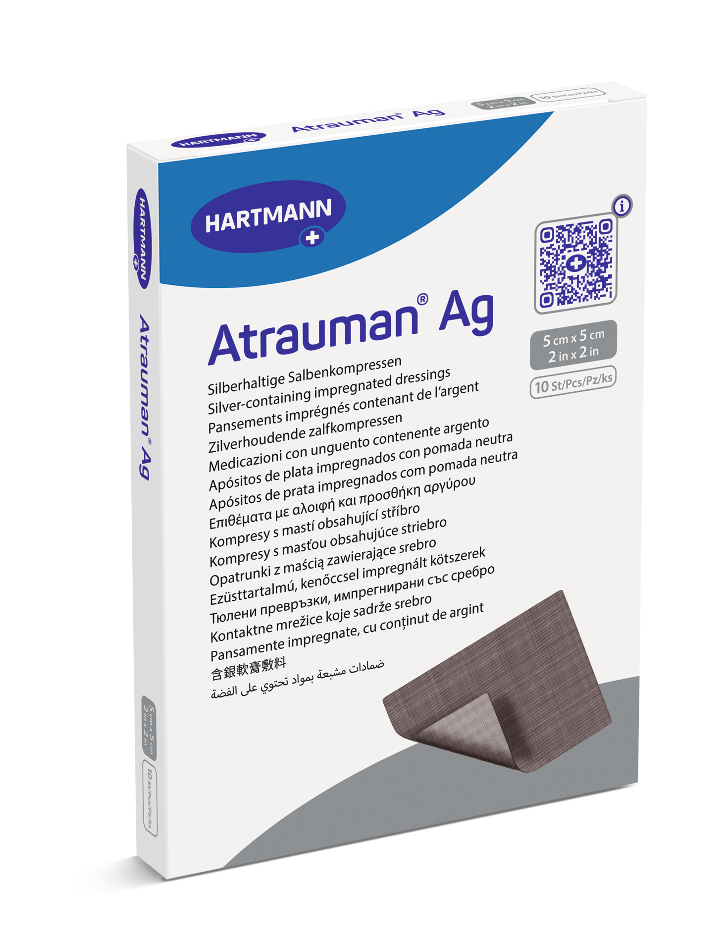 Atrauman AG opatrunek z maścią 5x5cm, 10 sztuk, REF: 499601