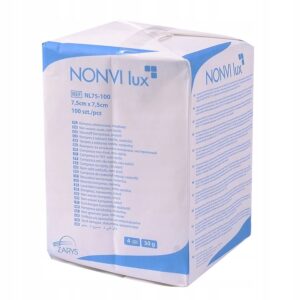 Kompresy włókninowe niejałowe NONVI lux 7,5 x 7,5 cm, 100 sztuk, REF: NL75-100