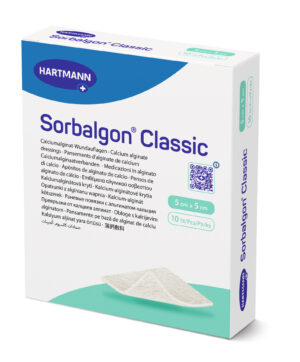 Opatrunek alginianowy Sorbalgon Classic 5 x 5 cm, 10 sztuk, REF:999011