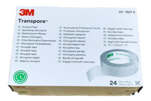 Przylepiec chirurgiczny 3M Transpore 1,25cm x 9,1m, 24 sztuki, REF:1527-0